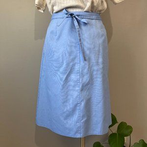 Koret of California 70s blue wrap skirt Vintage Chambray Skirt